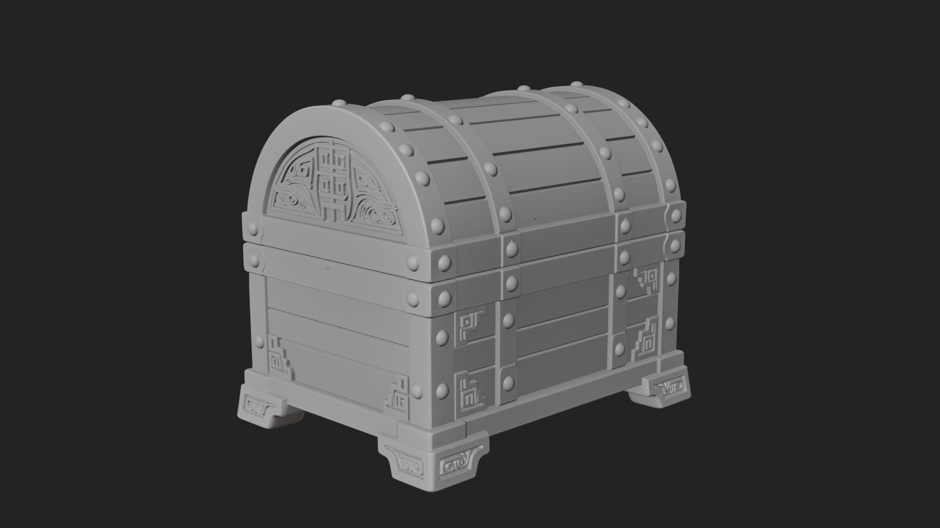 Carved Treasure Chest Model Design 19 3D Print Model 3D Model
