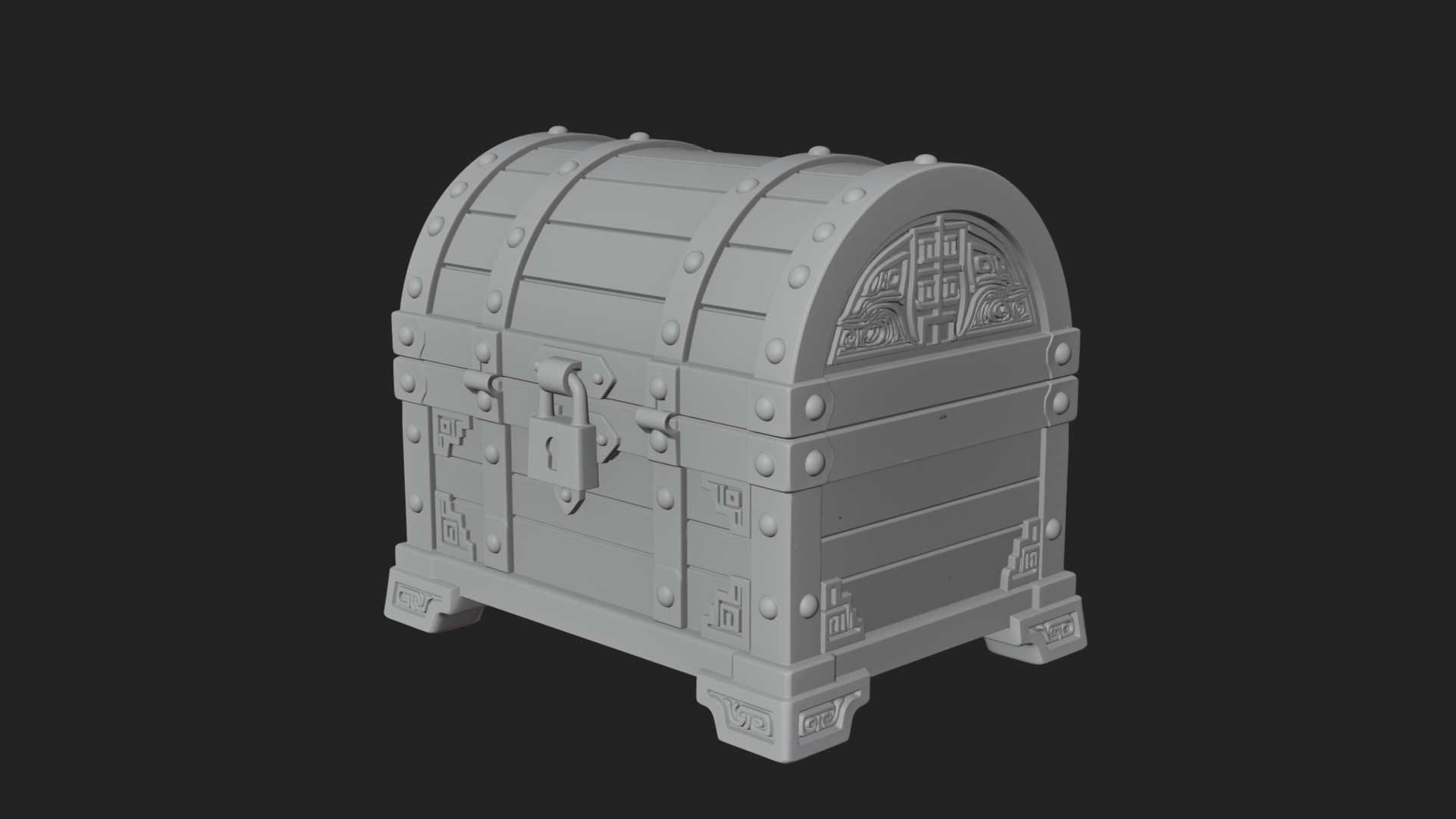 Carved Treasure Chest Model Design 19 3D Print Model 3D Model