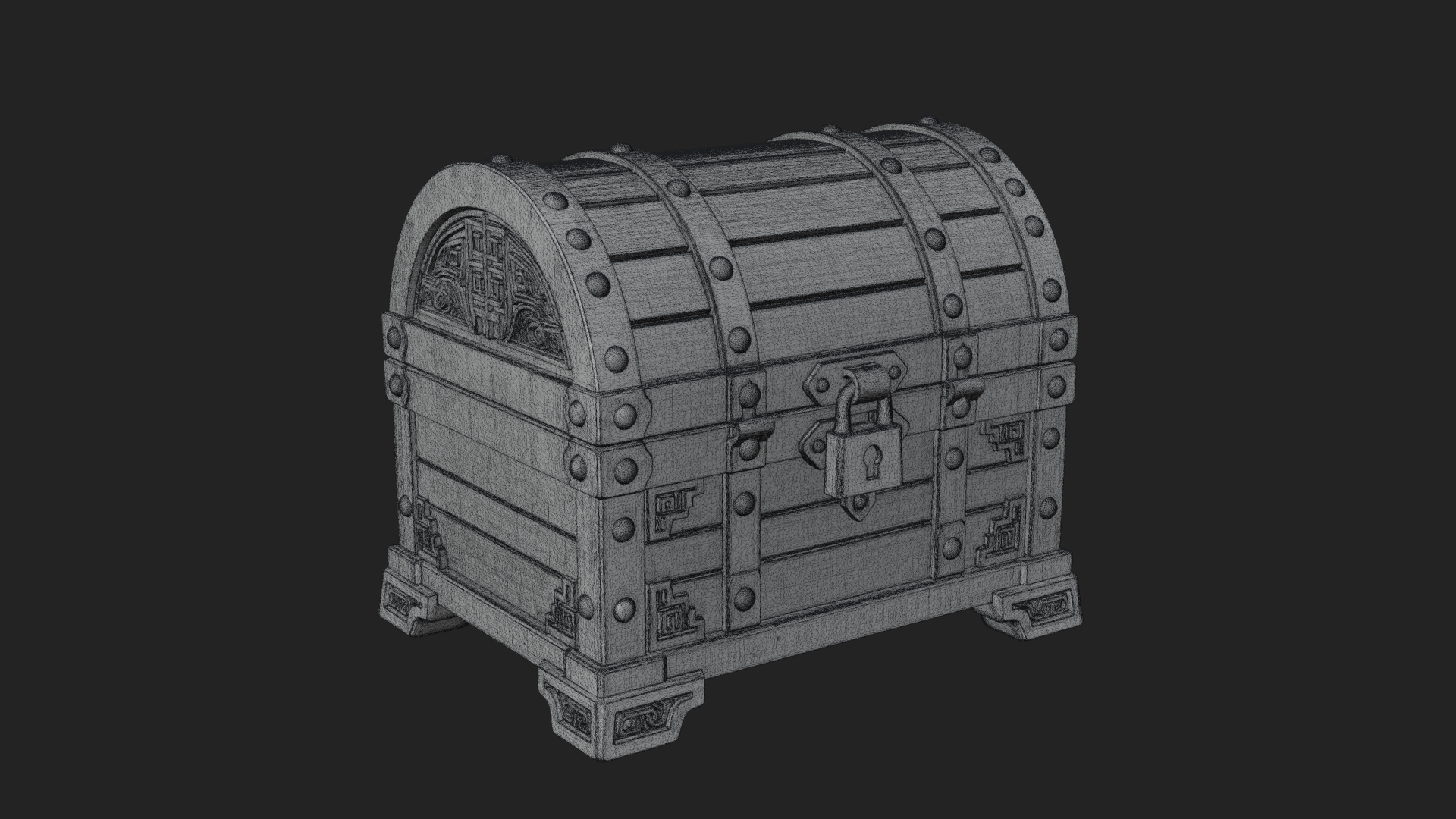 Carved Treasure Chest Model Design 19 3D Print Model 3D Model