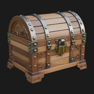 Carved Treasure Chest Model Design 19 3D Print Model