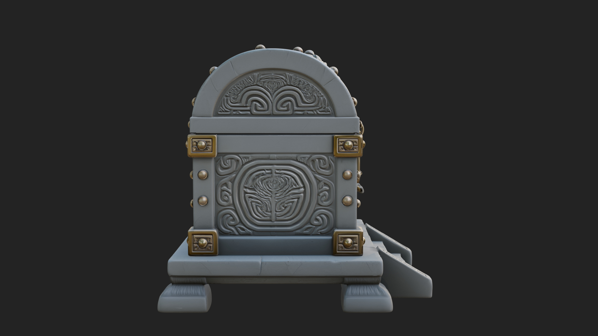 Carved Treasure Chest Model Design 2 3D Print Model 3D Model