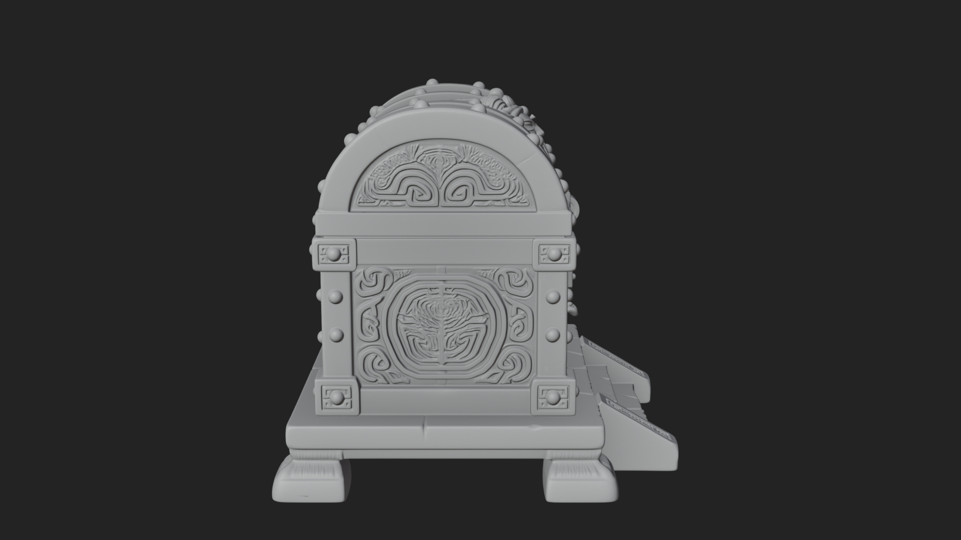 Carved Treasure Chest Model Design 2 3D Print Model 3D Model