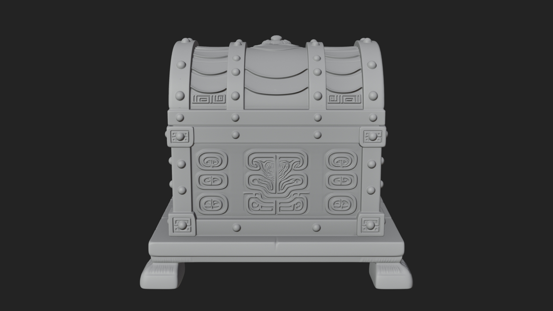 Carved Treasure Chest Model Design 2 3D Print Model 3D Model