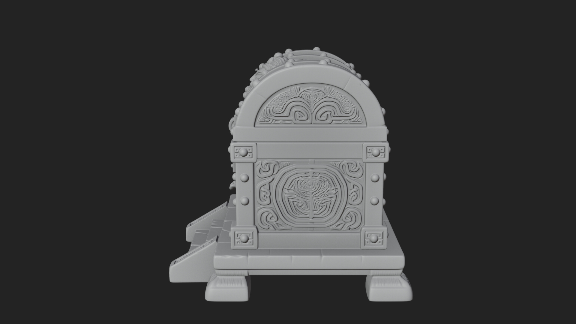 Carved Treasure Chest Model Design 2 3D Print Model 3D Model
