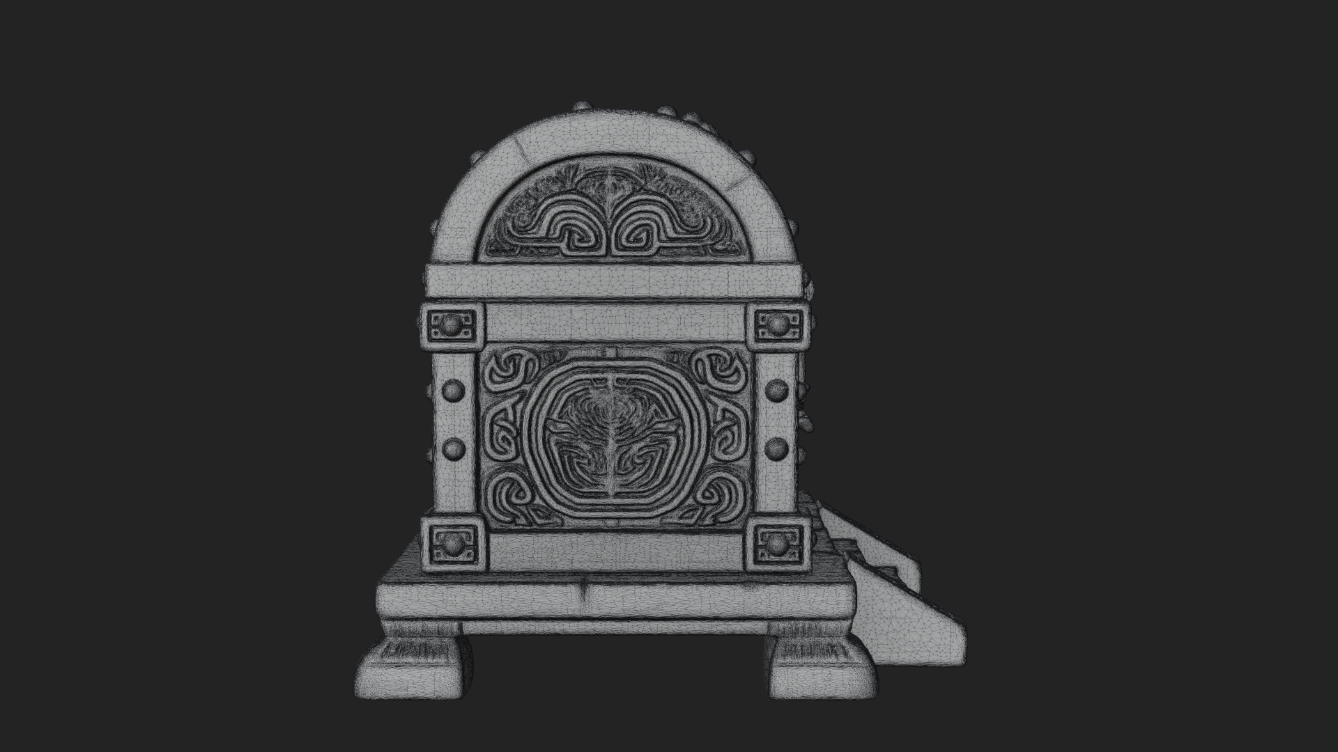 Carved Treasure Chest Model Design 2 3D Print Model 3D Model