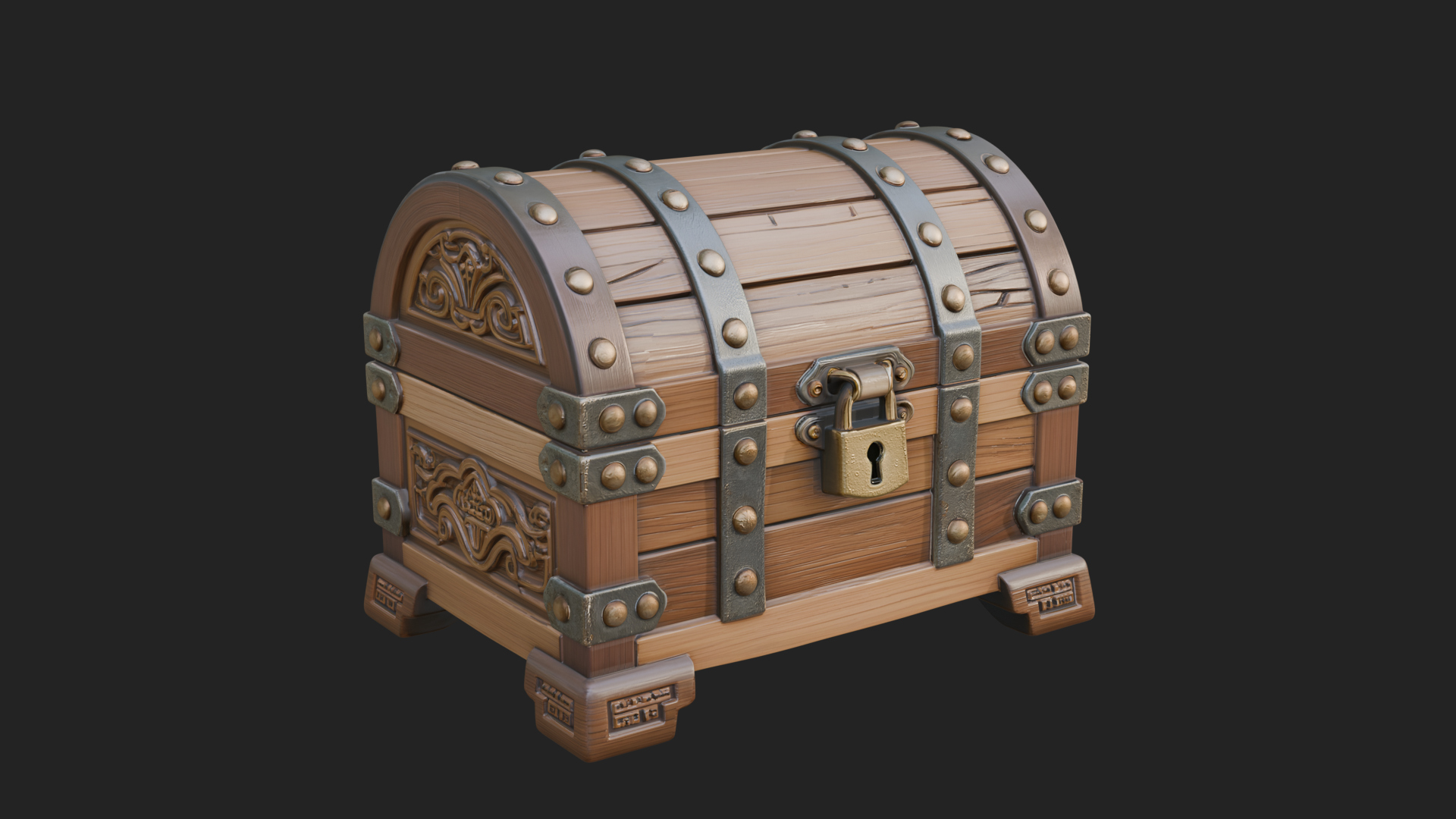 Carved Treasure Chest Model Design 20 3D Print Model 3D Model