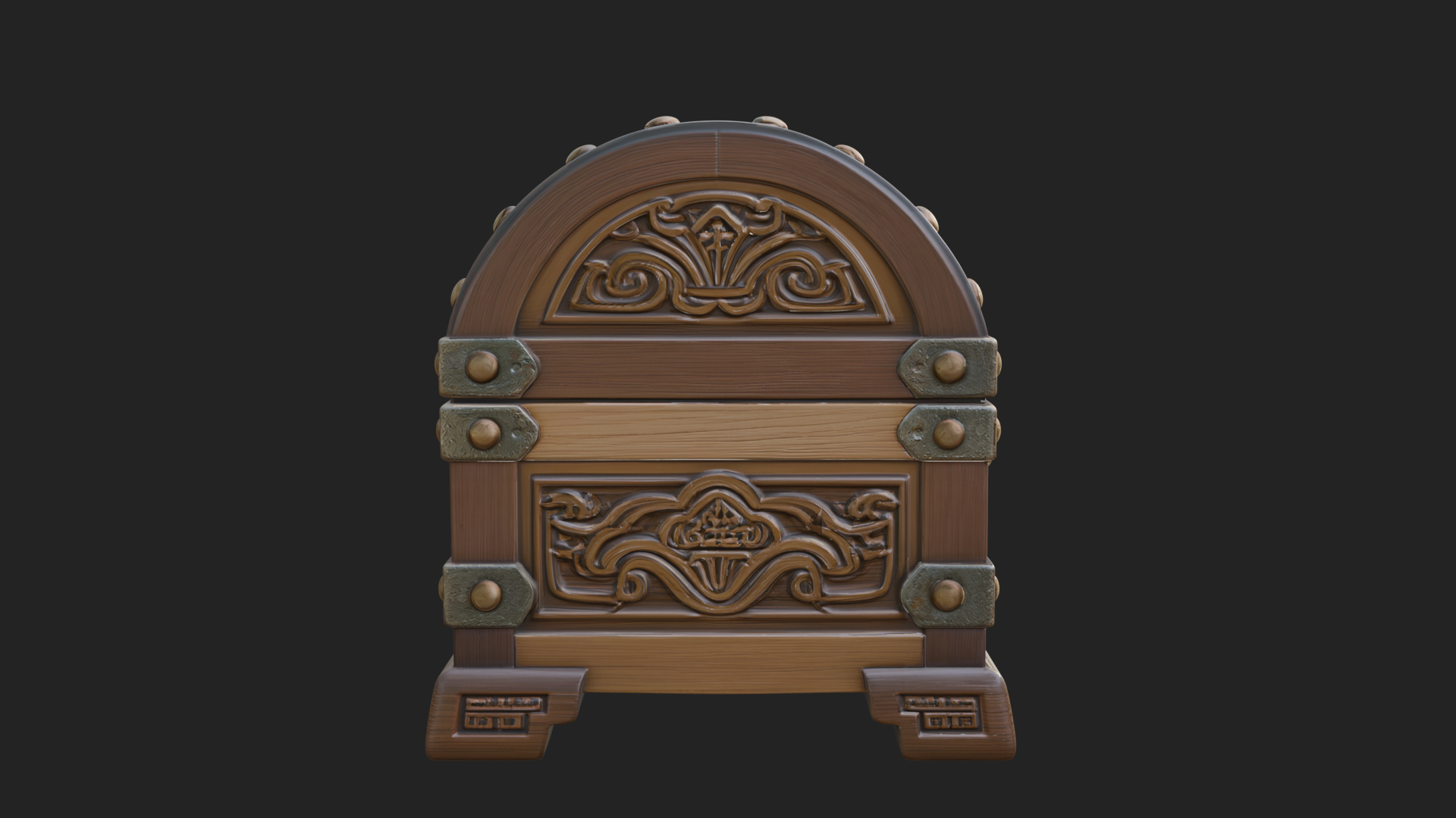 Carved Treasure Chest Model Design 20 3D Print Model 3D Model