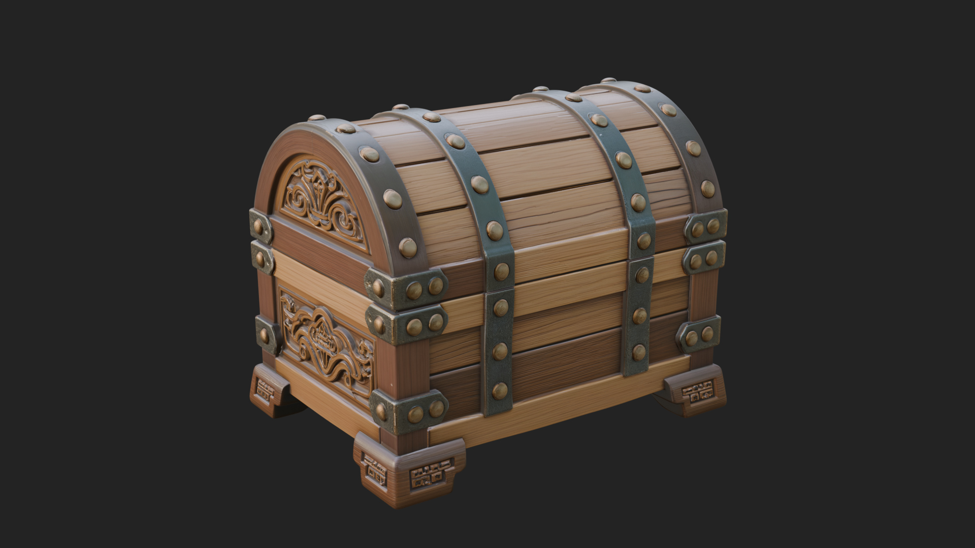 Carved Treasure Chest Model Design 20 3D Print Model 3D Model