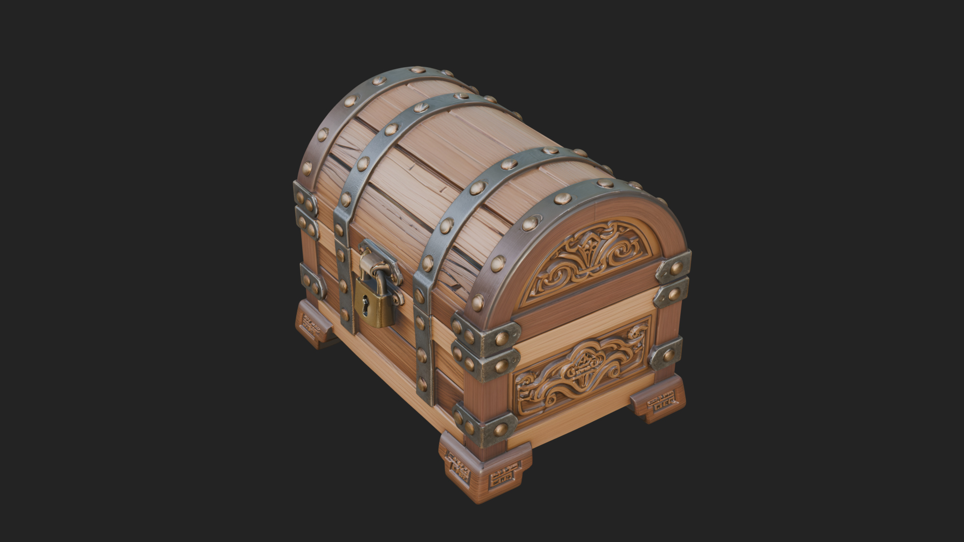 Carved Treasure Chest Model Design 20 3D Print Model 3D Model