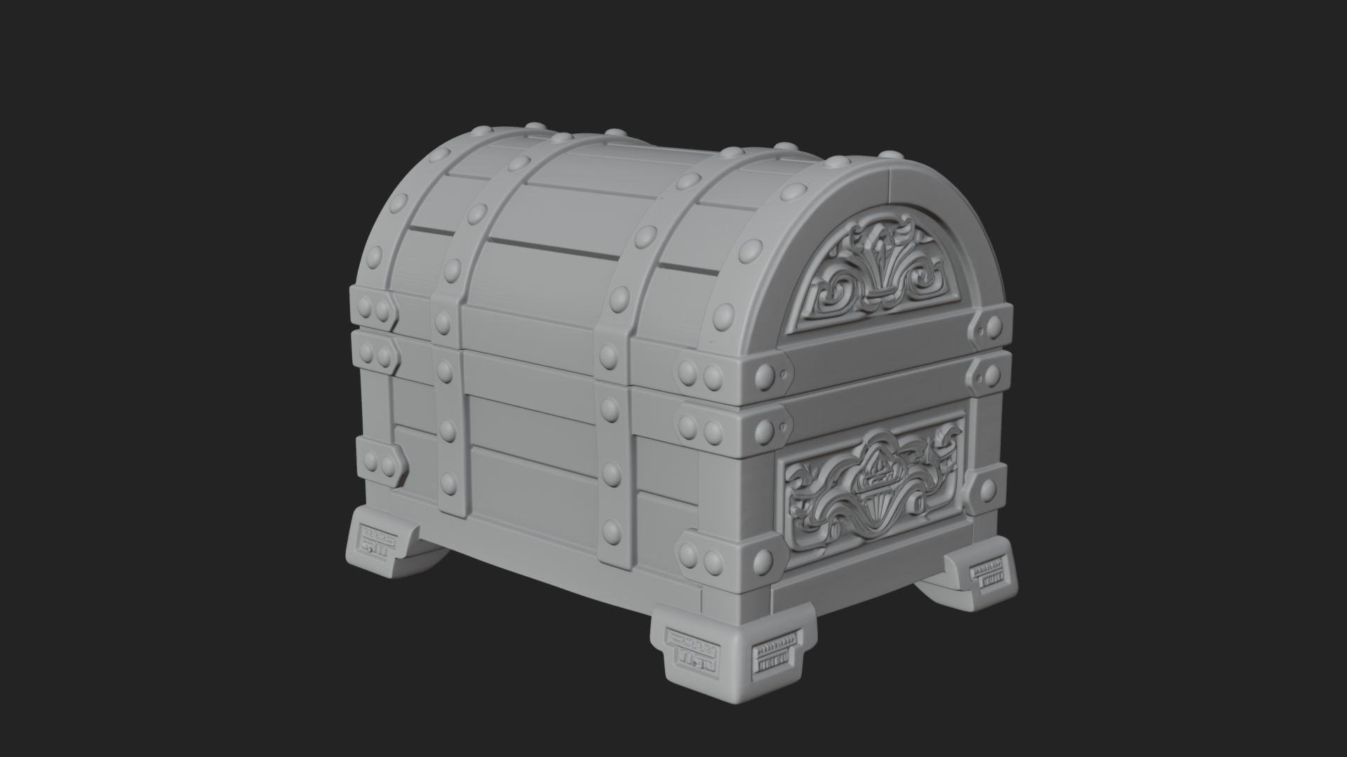 Carved Treasure Chest Model Design 20 3D Print Model 3D Model