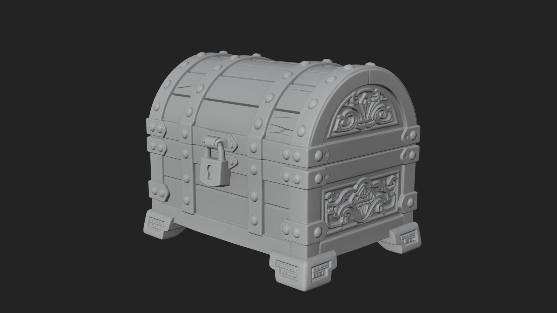 Carved Treasure Chest Model Design 20 3D Print Model 3D Model