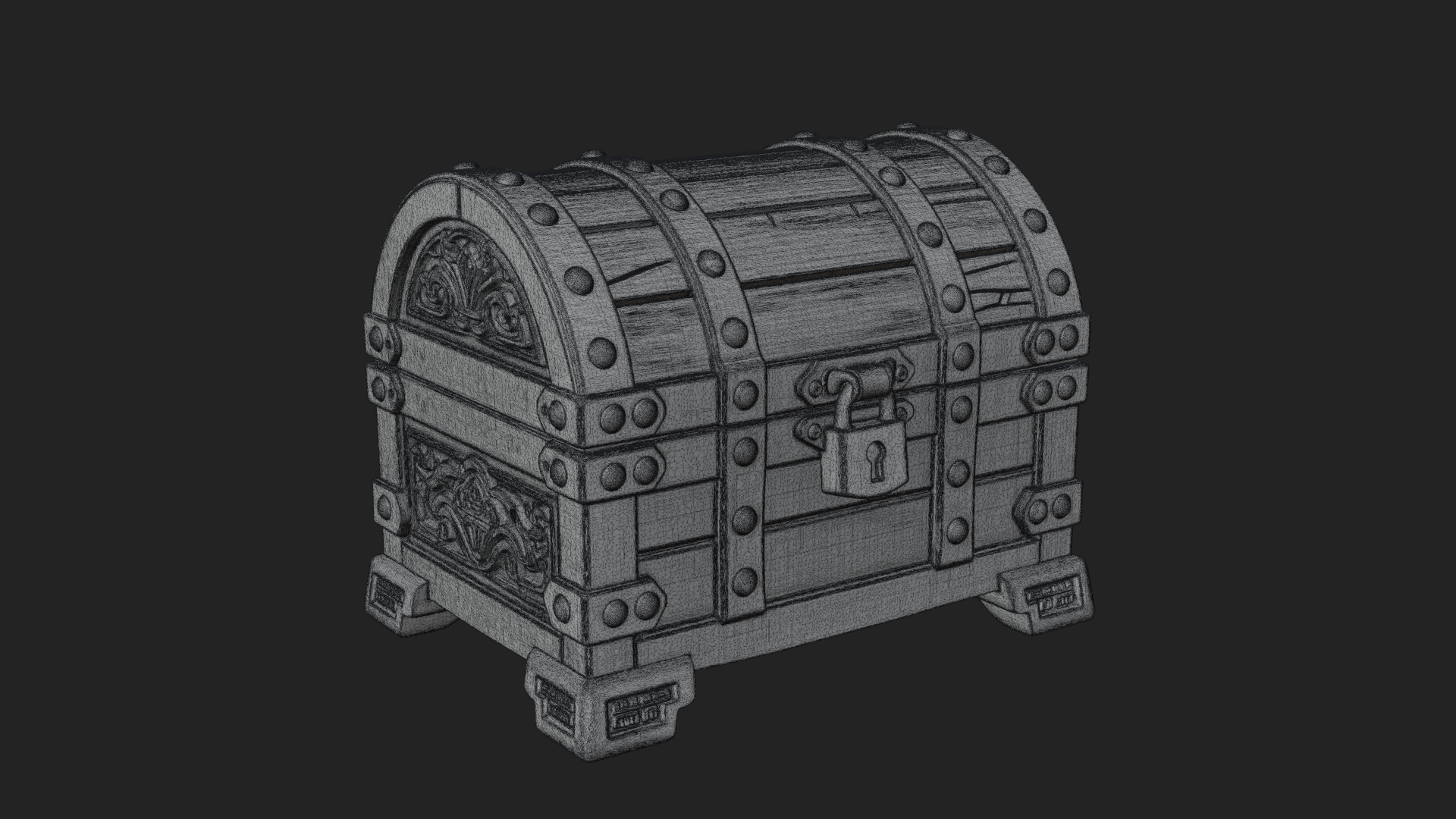Carved Treasure Chest Model Design 20 3D Print Model 3D Model
