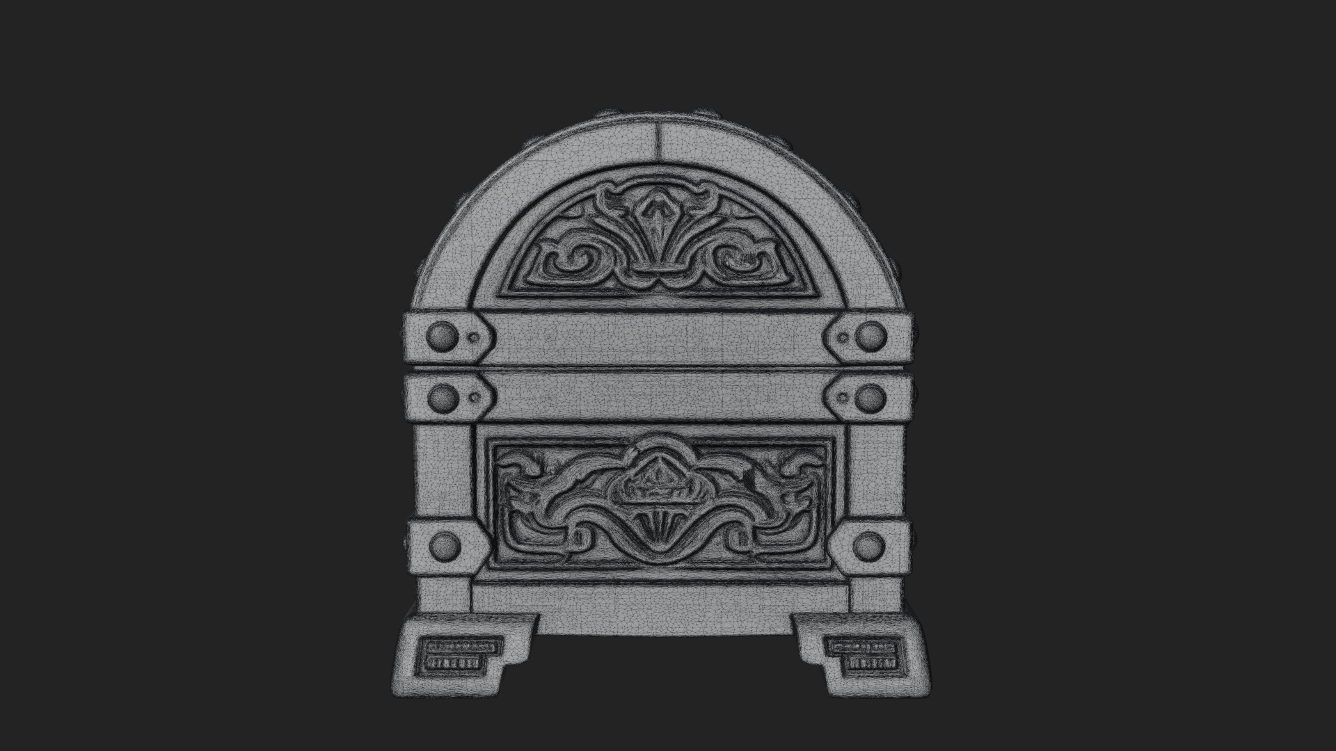 Carved Treasure Chest Model Design 20 3D Print Model 3D Model