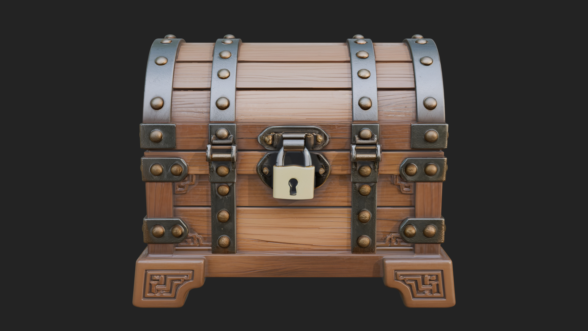 Carved Treasure Chest Model Design 21 3D Print Model 3D Model