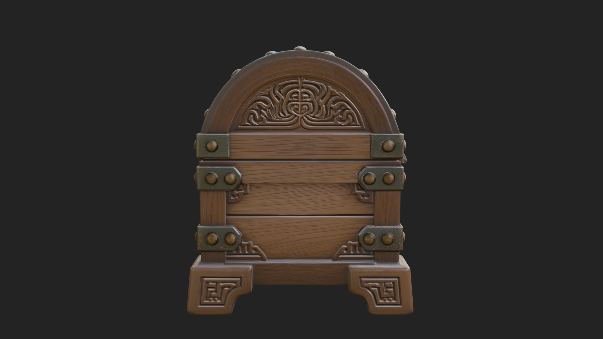 Carved Treasure Chest Model Design 21 3D Print Model 3D Model