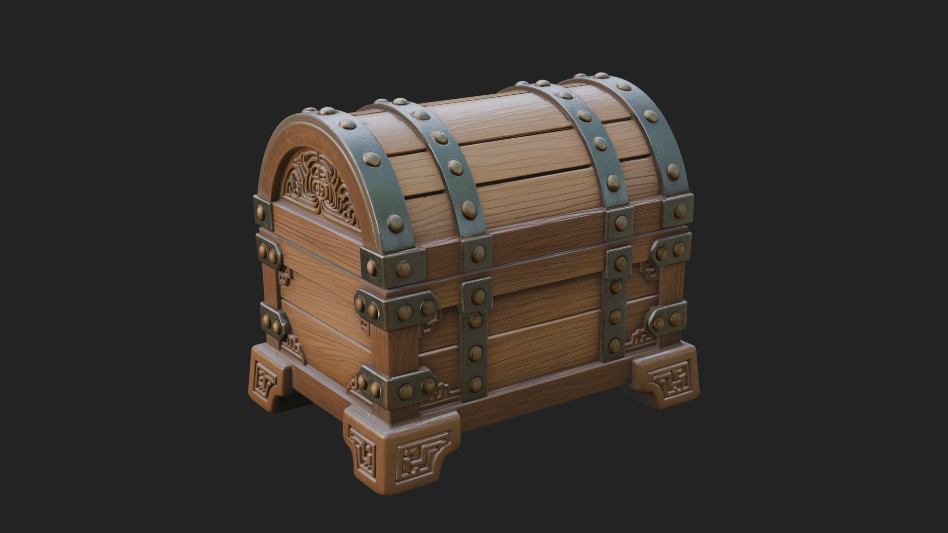 Carved Treasure Chest Model Design 21 3D Print Model 3D Model