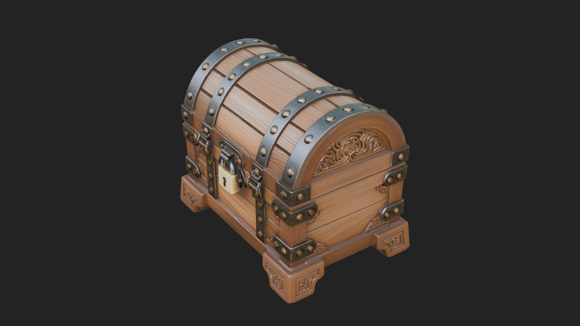 Carved Treasure Chest Model Design 21 3D Print Model 3D Model