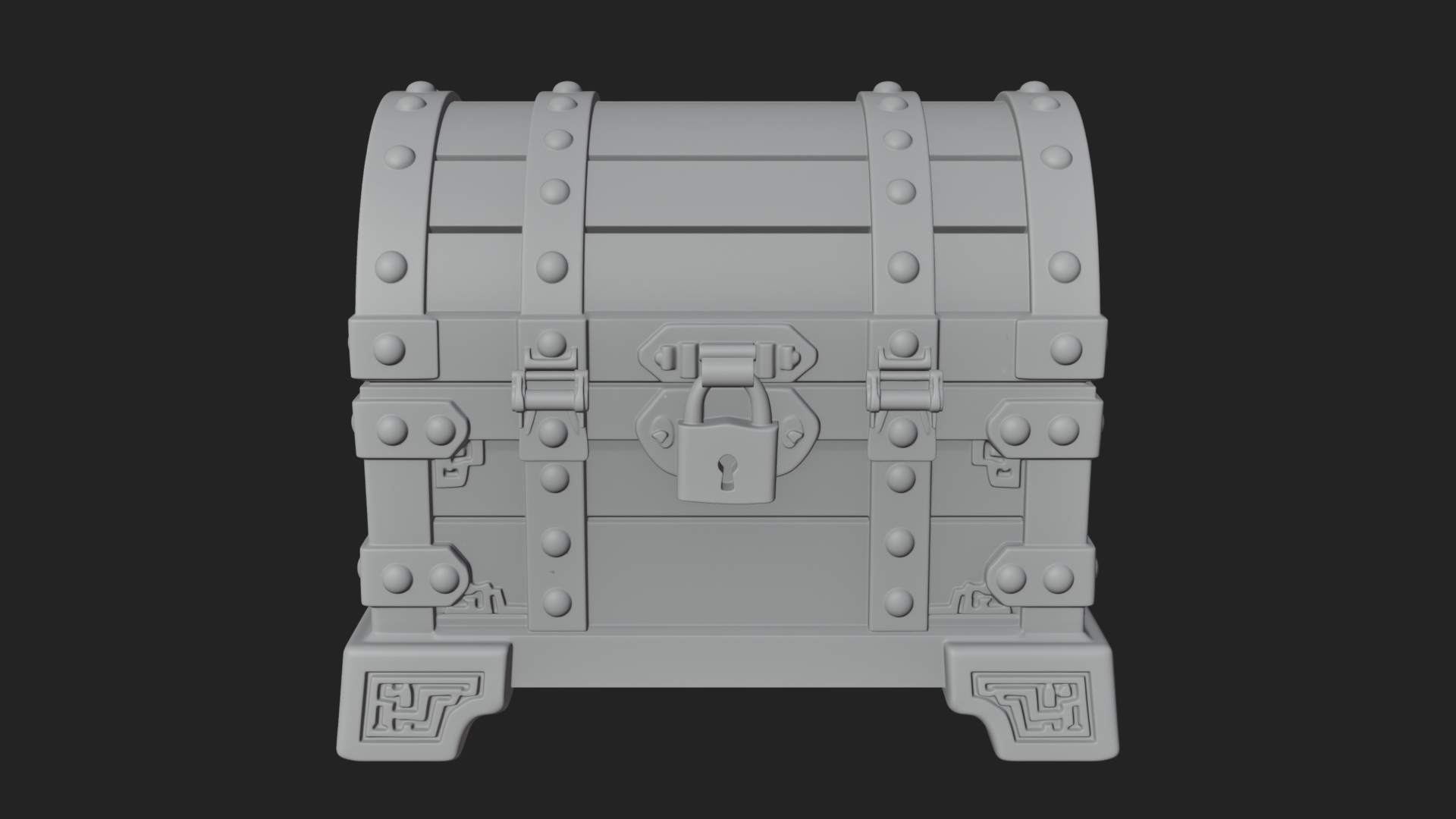 Carved Treasure Chest Model Design 21 3D Print Model 3D Model
