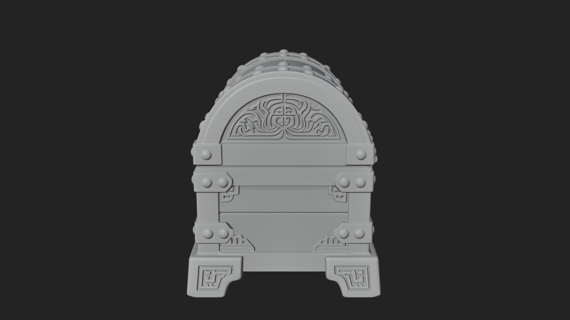 Carved Treasure Chest Model Design 21 3D Print Model 3D Model