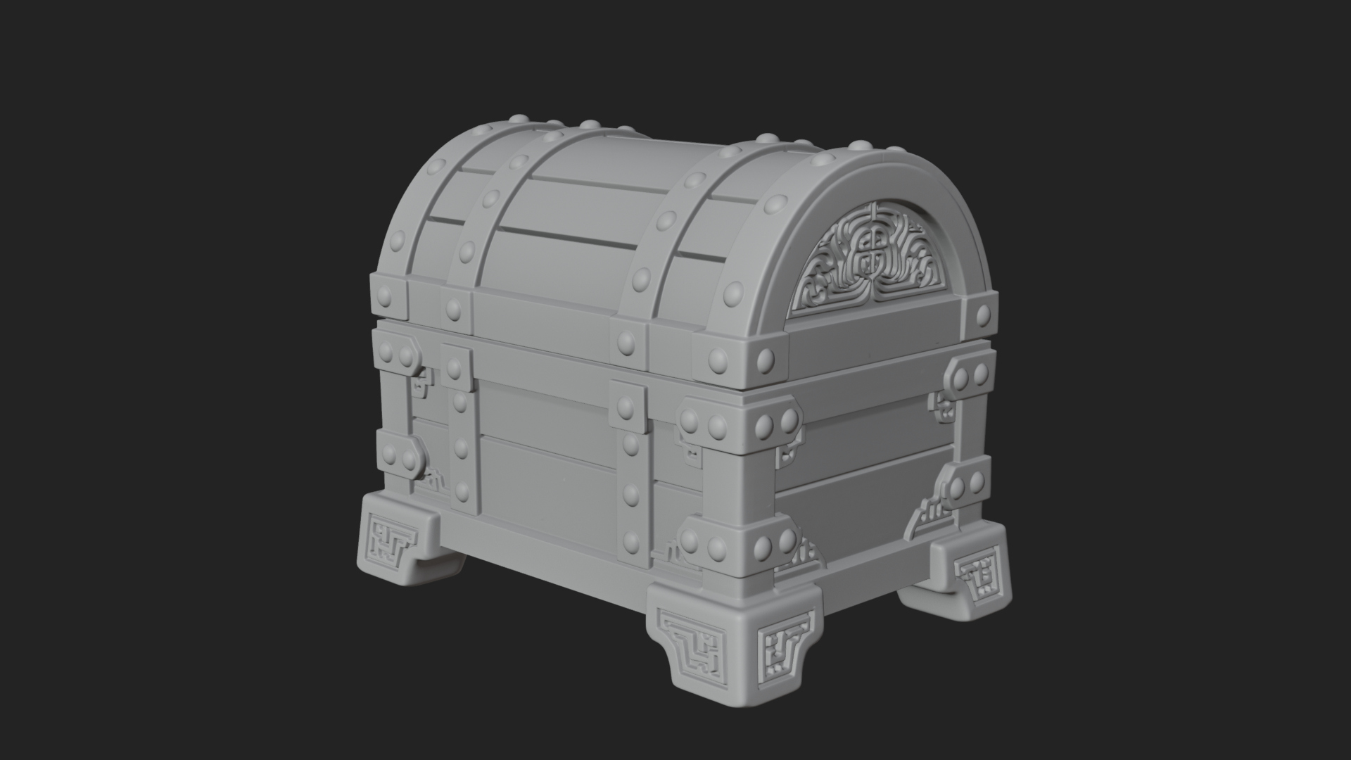 Carved Treasure Chest Model Design 21 3D Print Model 3D Model