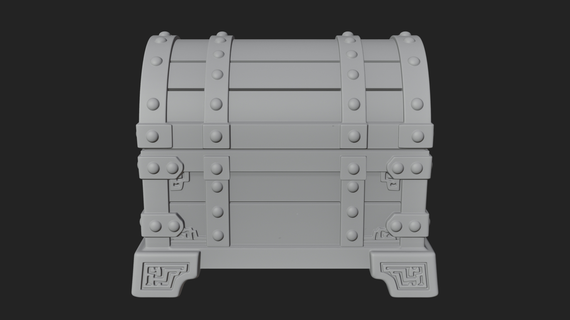 Carved Treasure Chest Model Design 21 3D Print Model 3D Model
