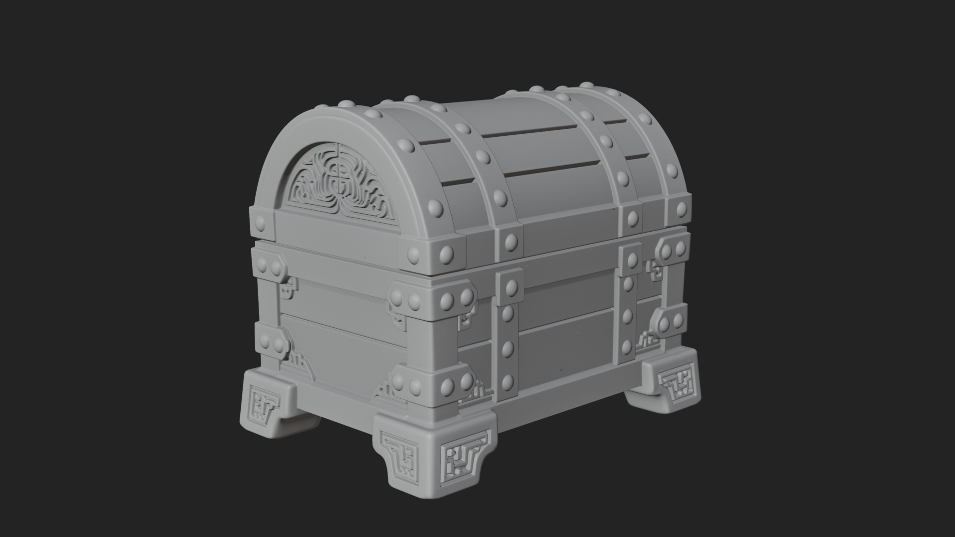 Carved Treasure Chest Model Design 21 3D Print Model 3D Model