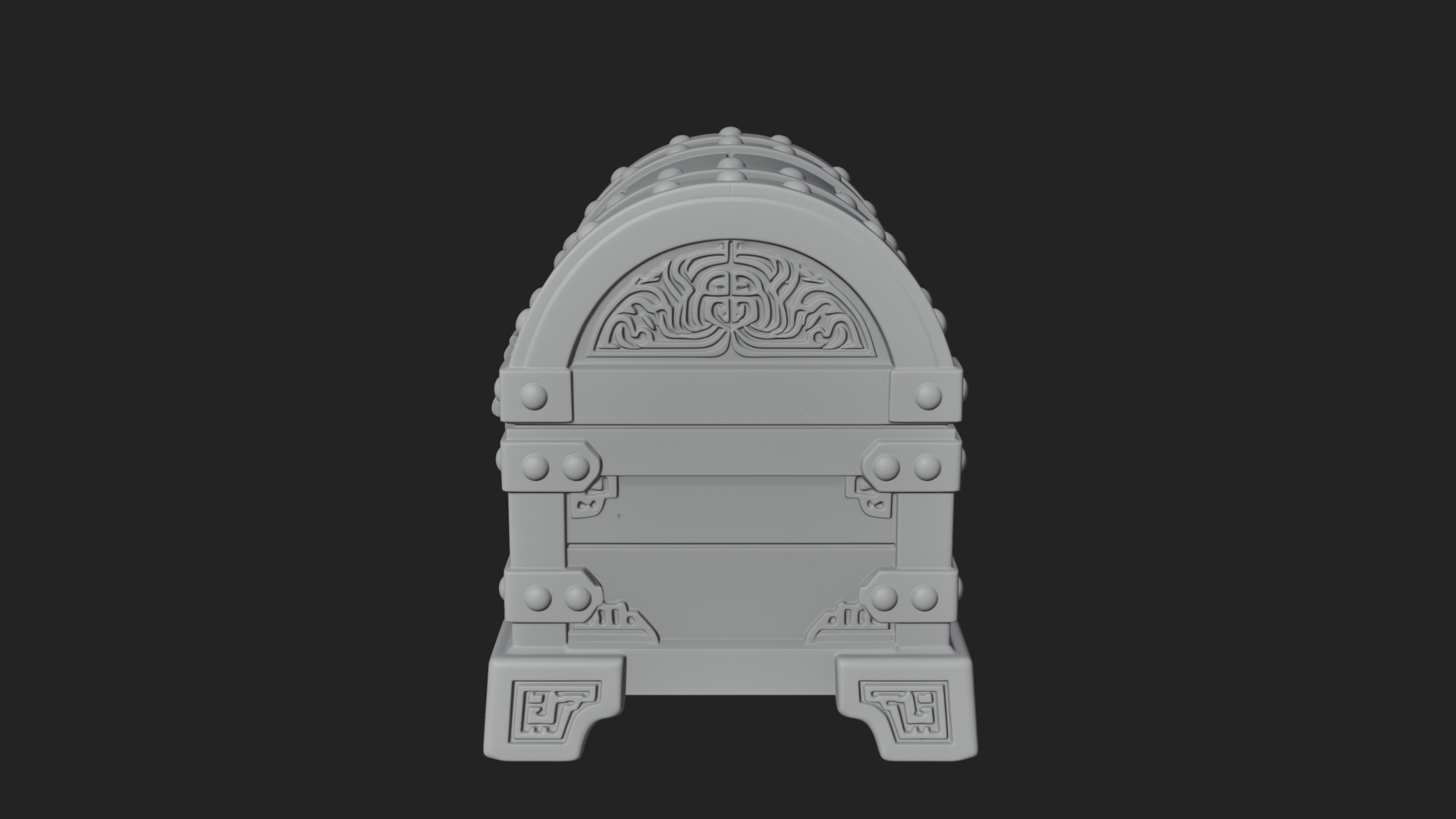 Carved Treasure Chest Model Design 21 3D Print Model 3D Model