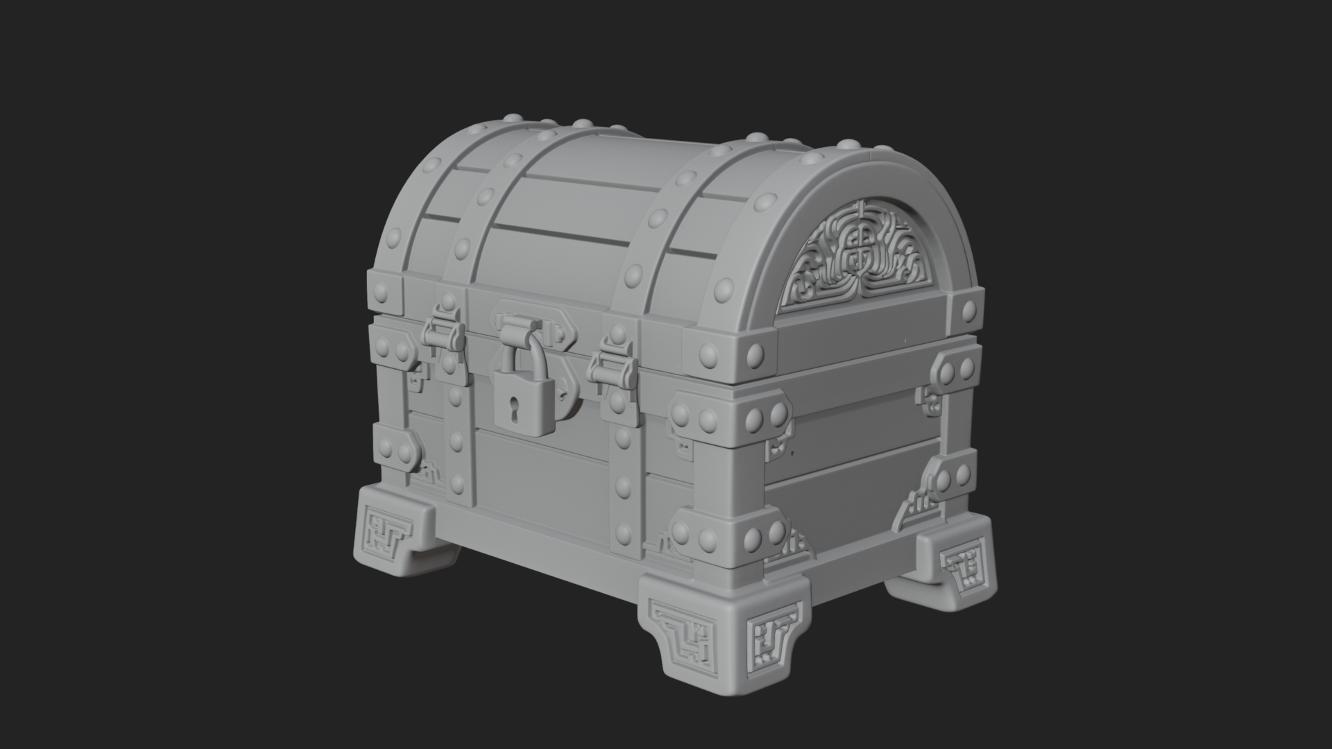 Carved Treasure Chest Model Design 21 3D Print Model 3D Model