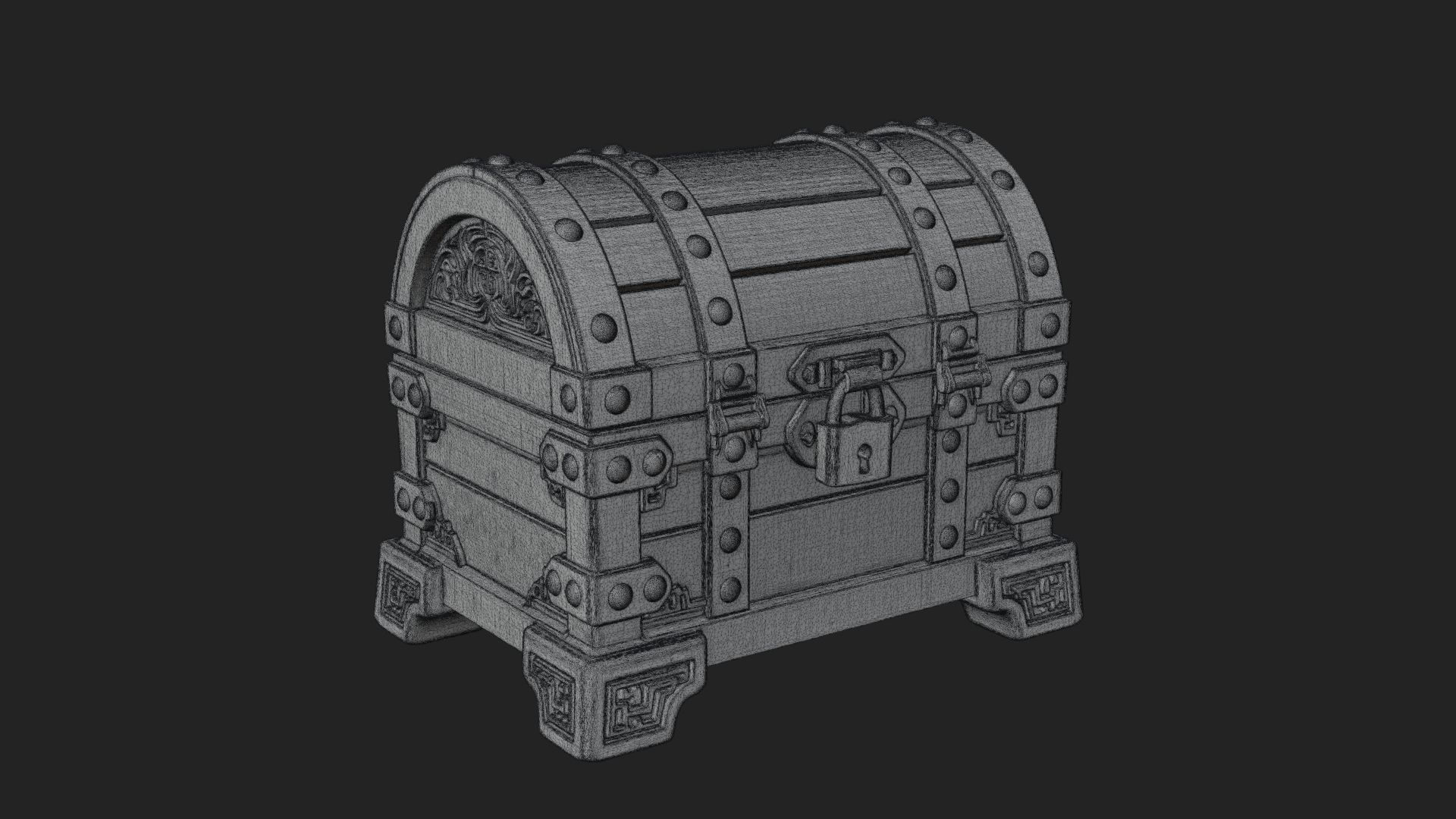Carved Treasure Chest Model Design 21 3D Print Model 3D Model