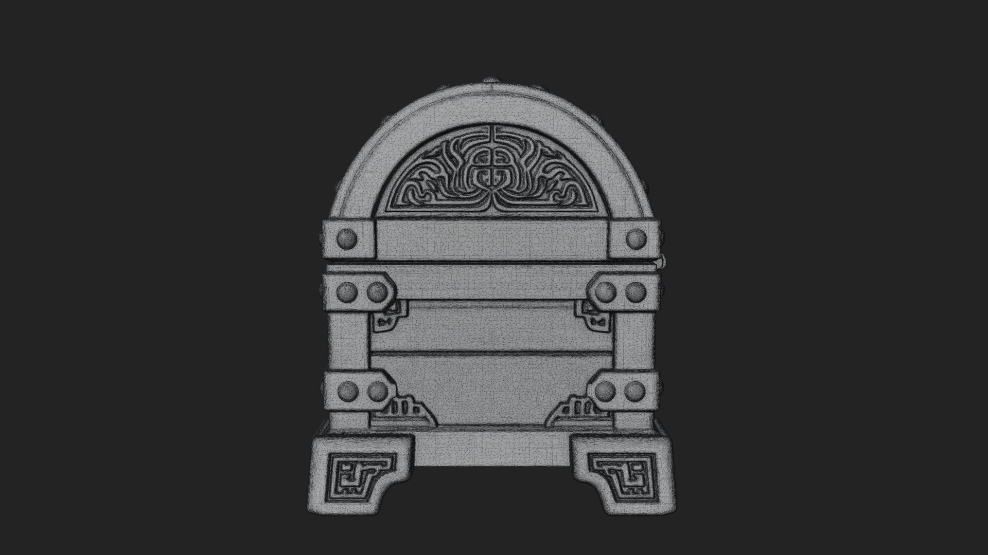Carved Treasure Chest Model Design 21 3D Print Model 3D Model
