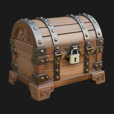 Carved Treasure Chest Model Design 21 3D Print Model