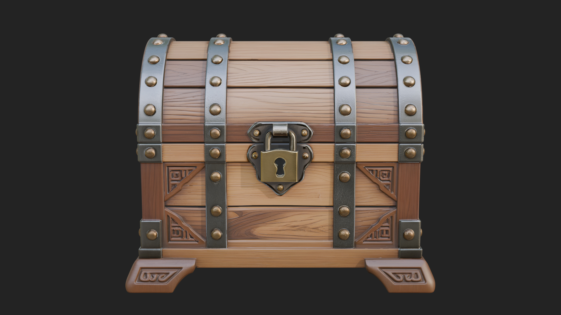 Carved Treasure Chest Model Design 22 3D Print Model 3D Model