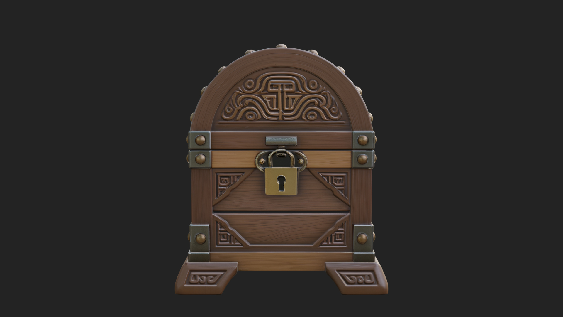 Carved Treasure Chest Model Design 22 3D Print Model 3D Model
