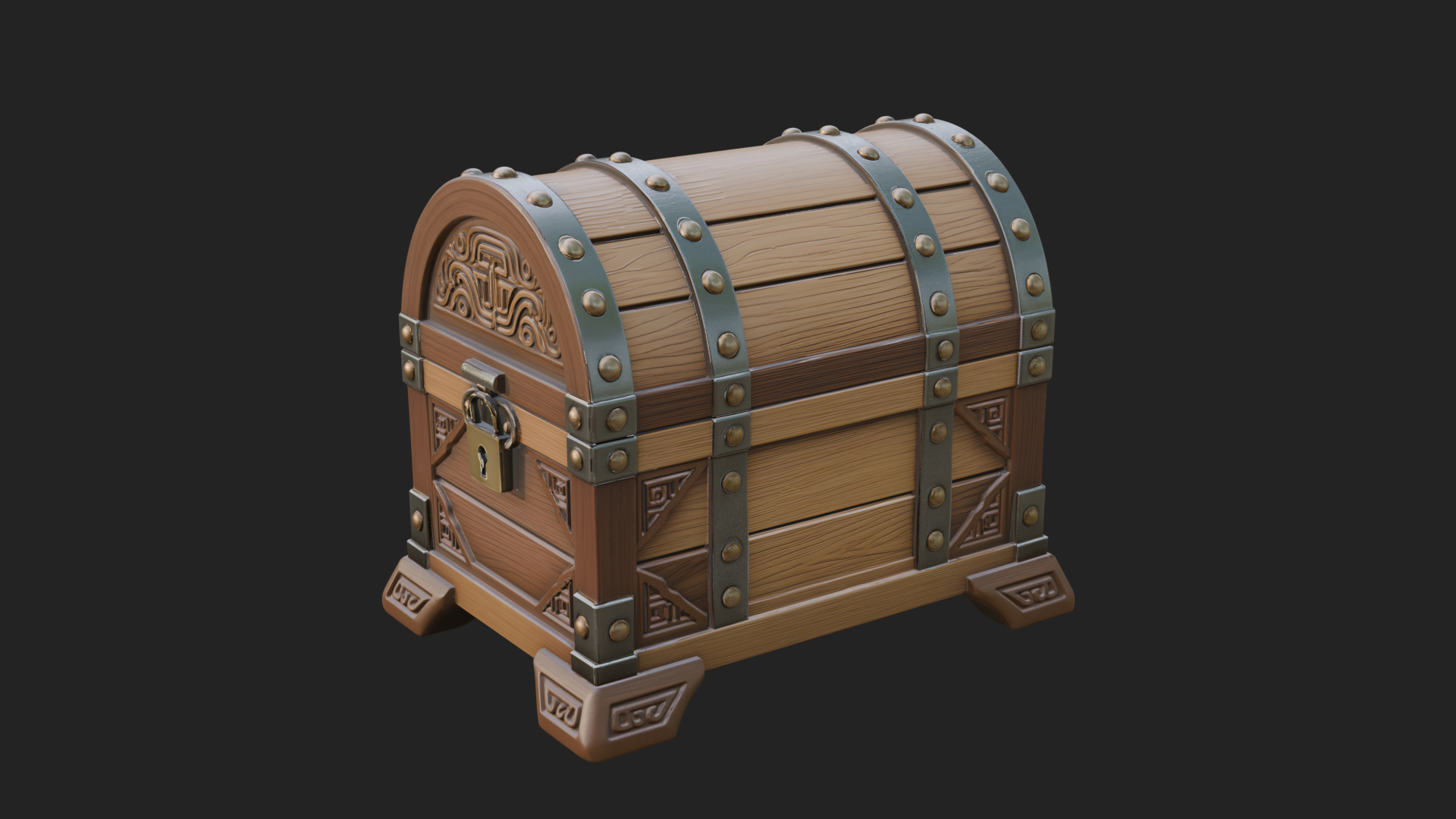 Carved Treasure Chest Model Design 22 3D Print Model 3D Model