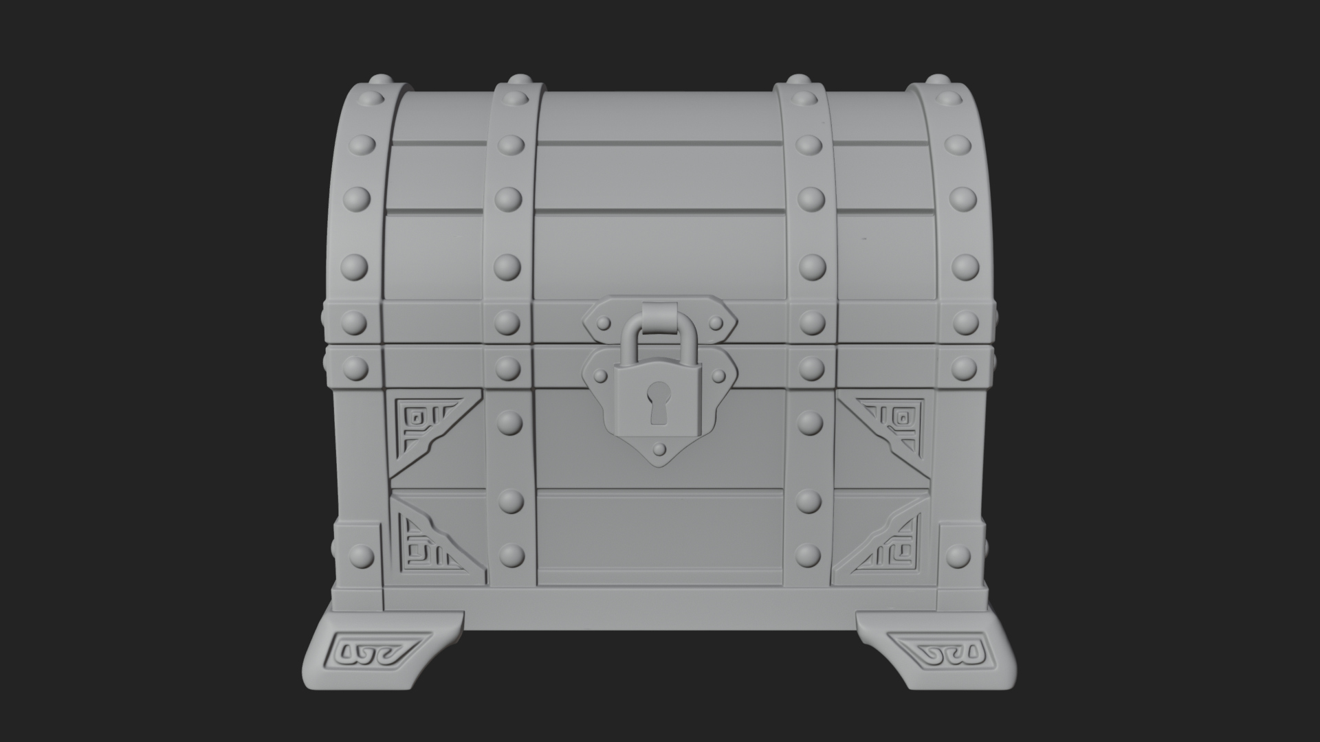 Carved Treasure Chest Model Design 22 3D Print Model 3D Model