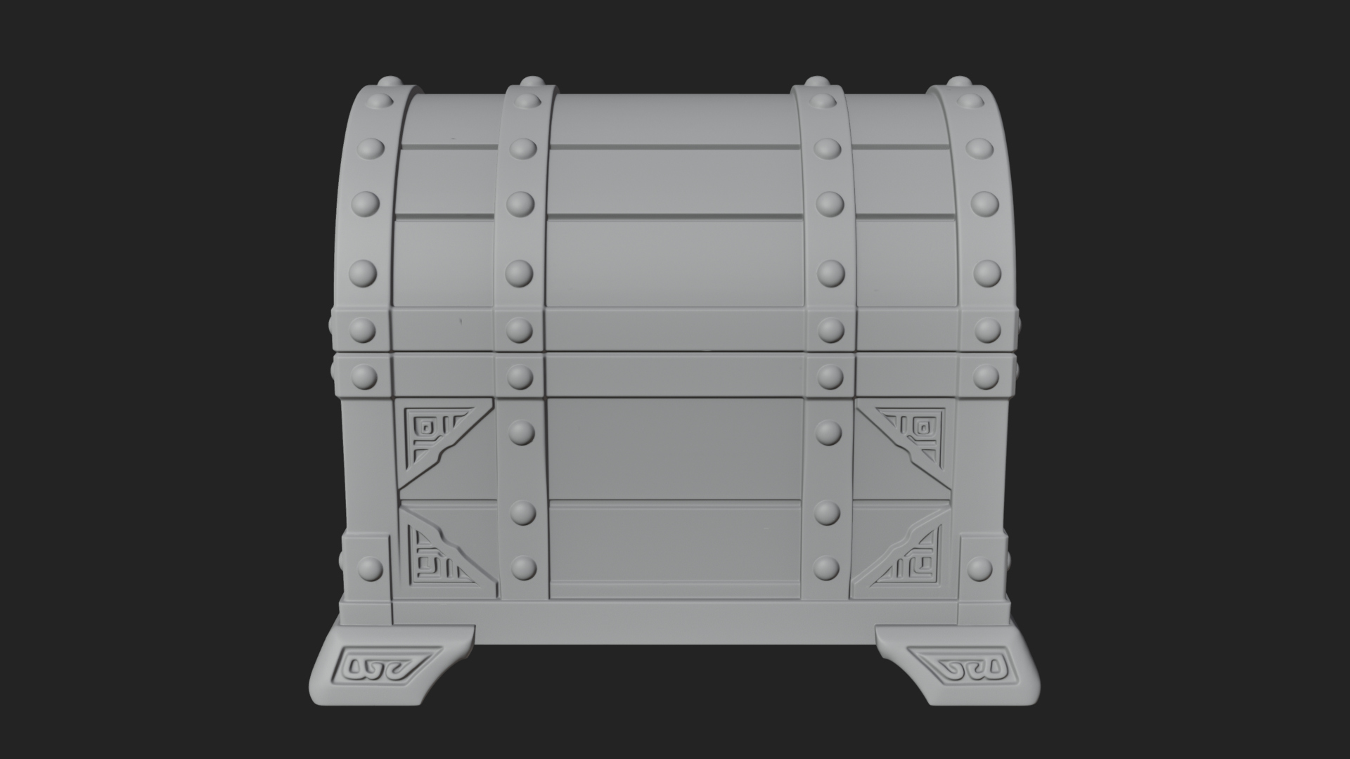 Carved Treasure Chest Model Design 22 3D Print Model 3D Model