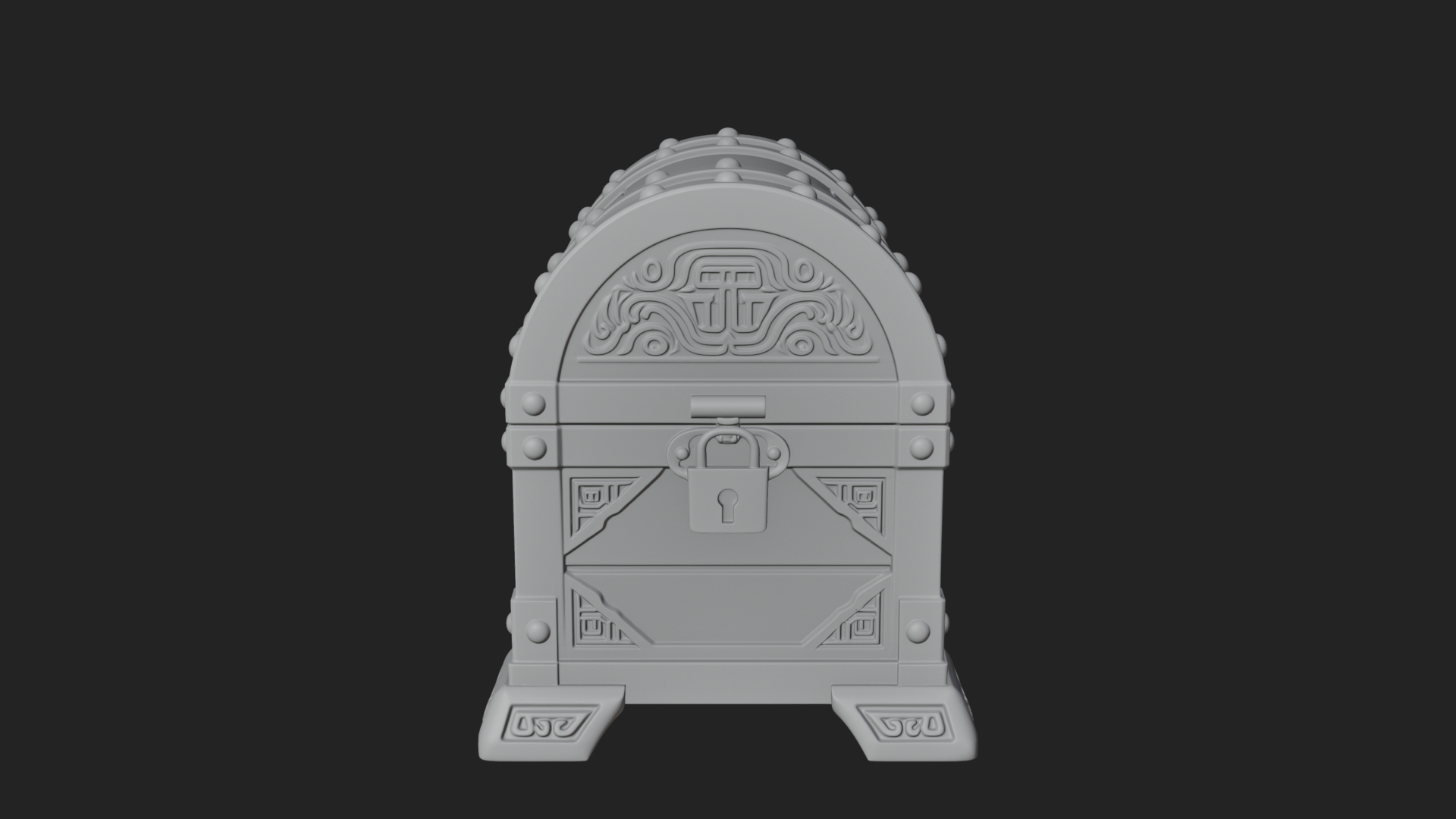 Carved Treasure Chest Model Design 22 3D Print Model 3D Model