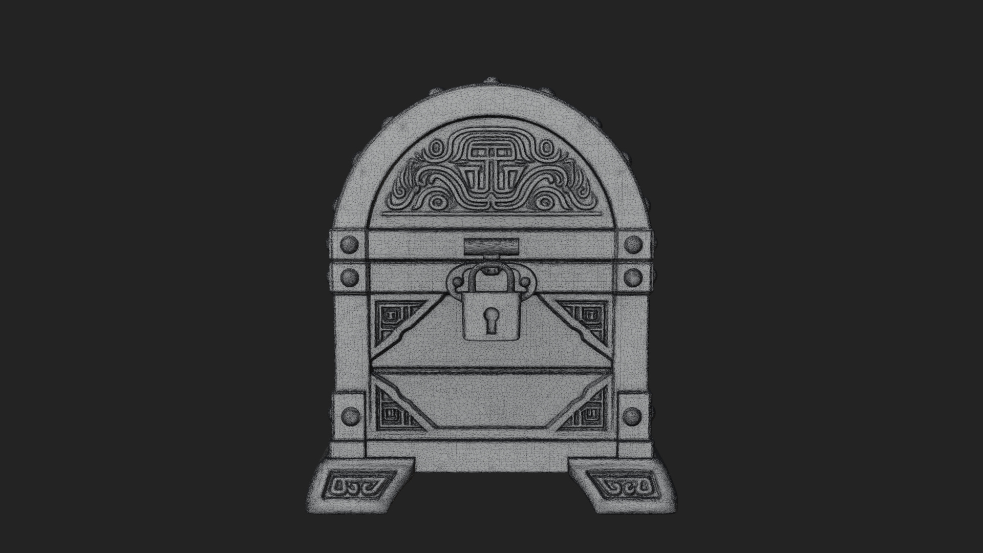 Carved Treasure Chest Model Design 22 3D Print Model 3D Model