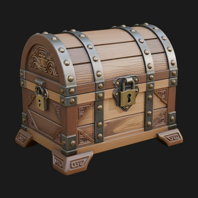 Carved Treasure Chest Model Design 22 3D Print Model