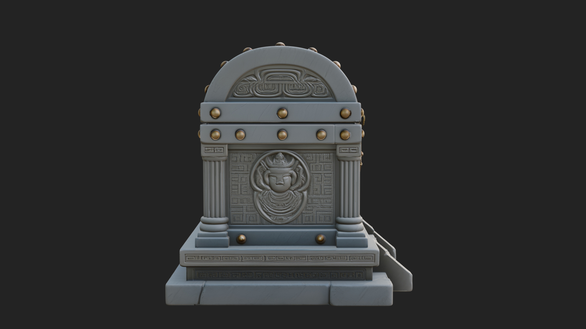 Carved Treasure Chest Model Design 3 3D Print Model 3D Model