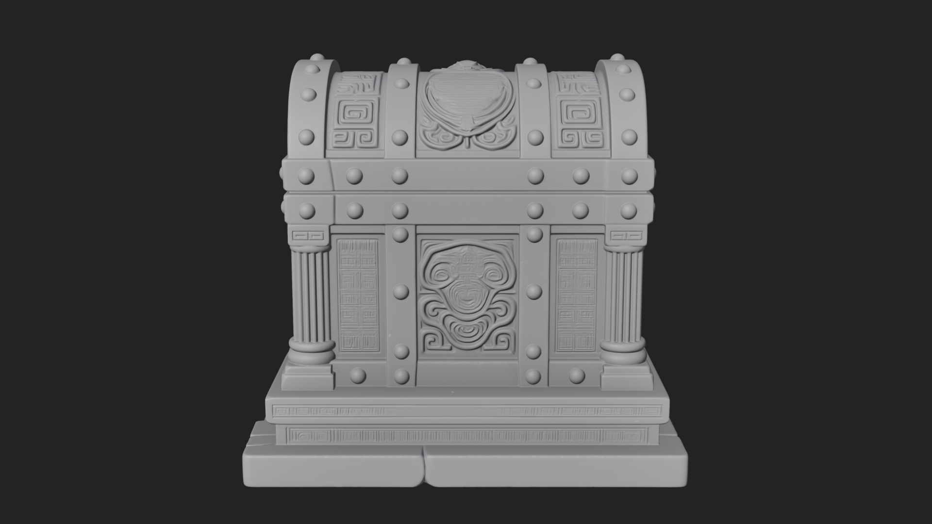 Carved Treasure Chest Model Design 3 3D Print Model 3D Model