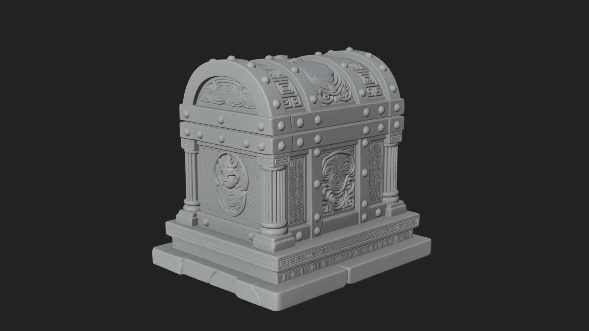 Carved Treasure Chest Model Design 3 3D Print Model 3D Model