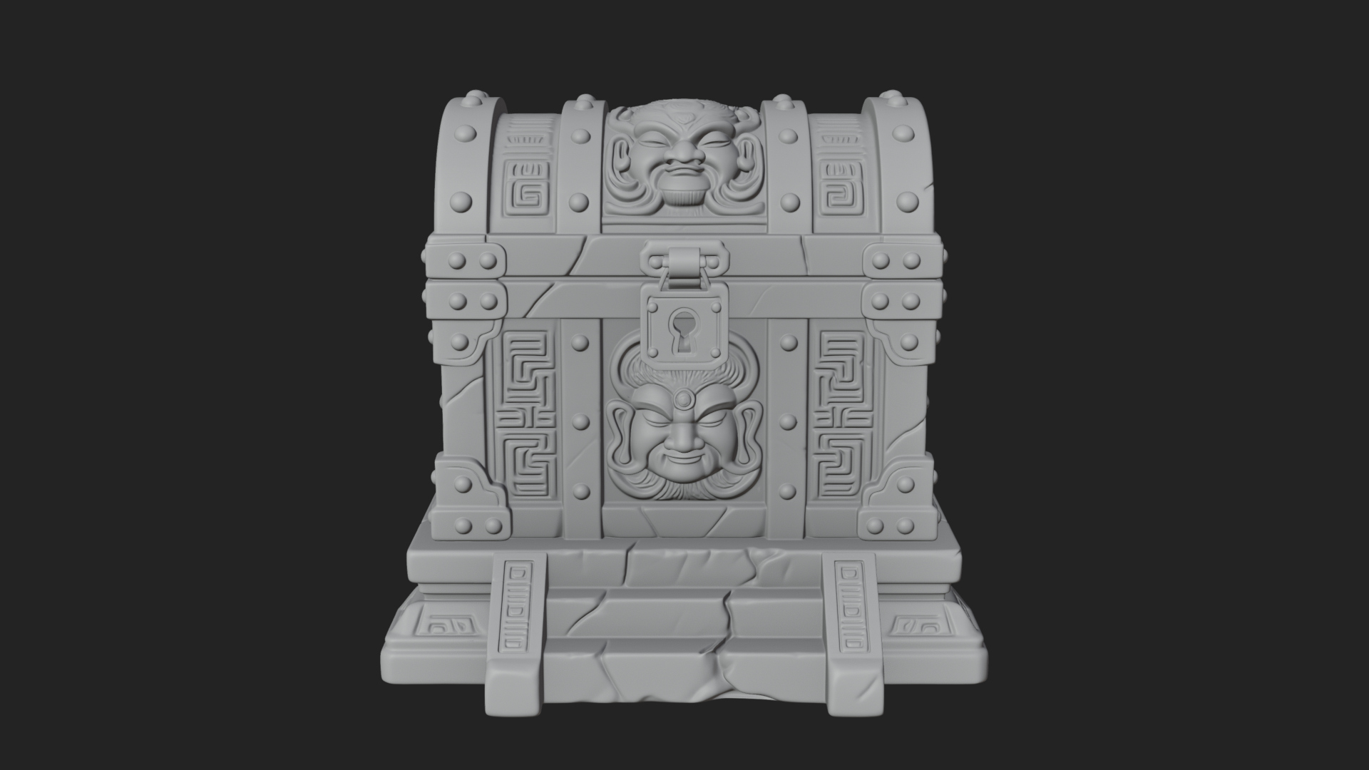 Carved Treasure Chest Model Design 4 3D Print Model 3D Model