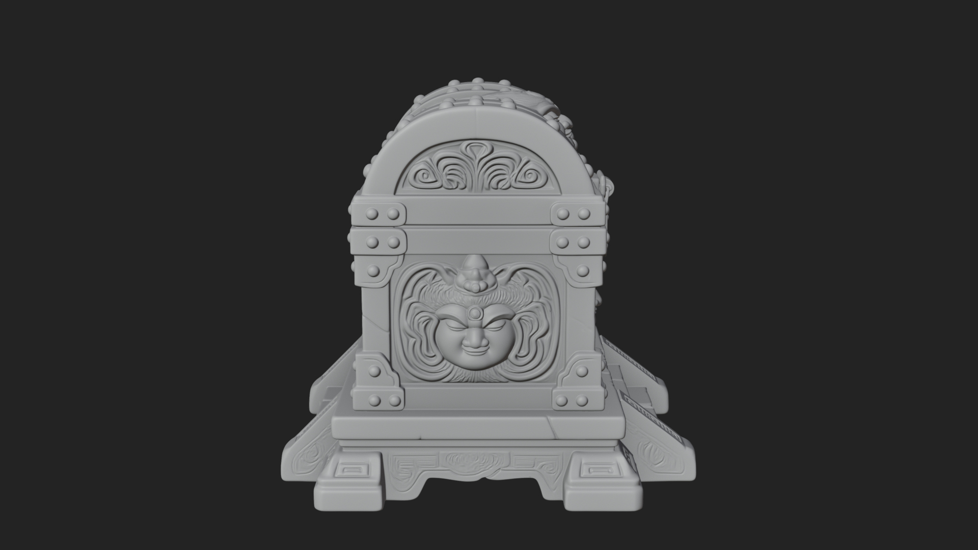 Carved Treasure Chest Model Design 4 3D Print Model 3D Model