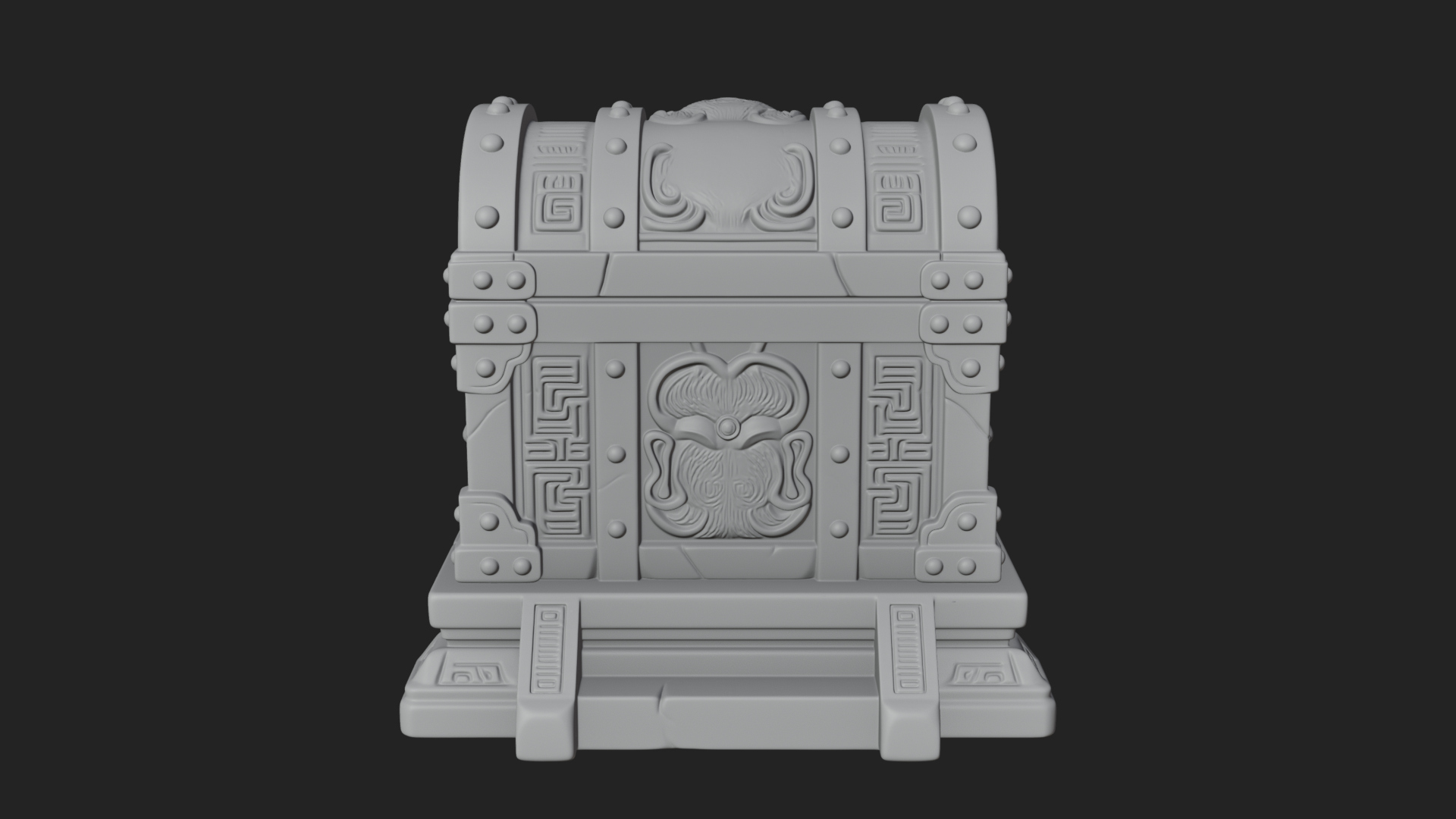 Carved Treasure Chest Model Design 4 3D Print Model 3D Model