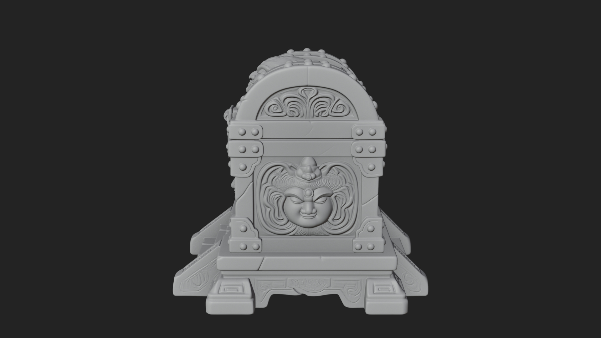 Carved Treasure Chest Model Design 4 3D Print Model 3D Model