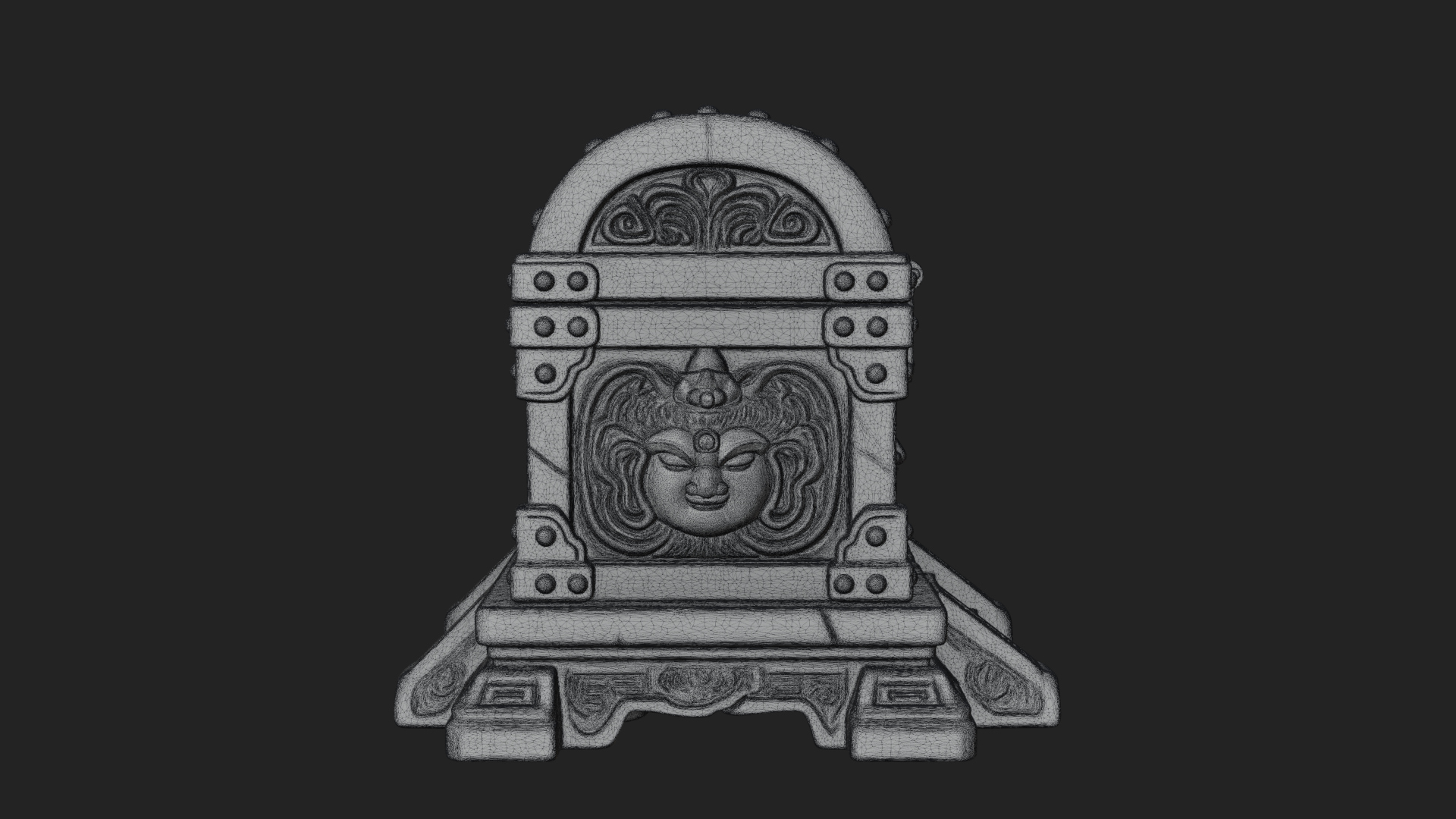 Carved Treasure Chest Model Design 4 3D Print Model 3D Model