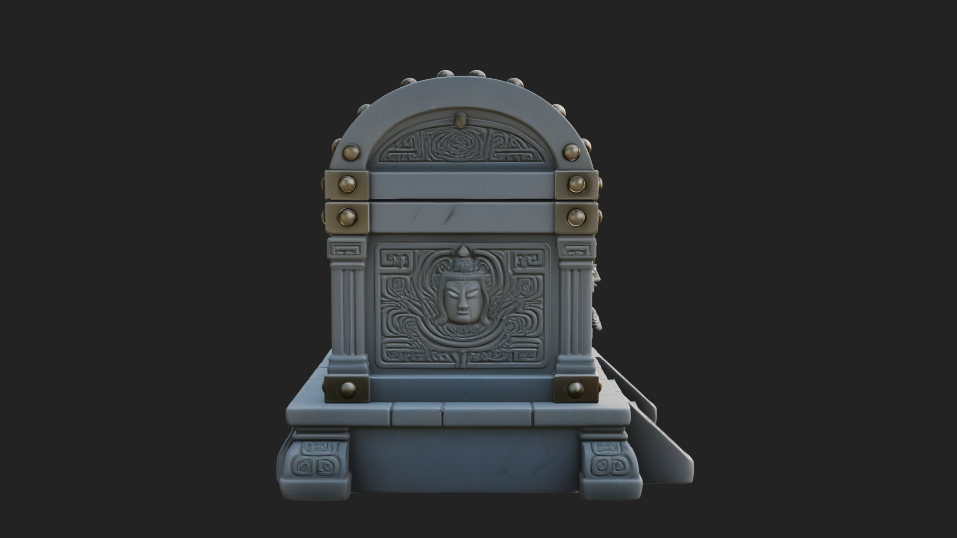 Carved Treasure Chest Model Design 5 3D Print Model 3D Model