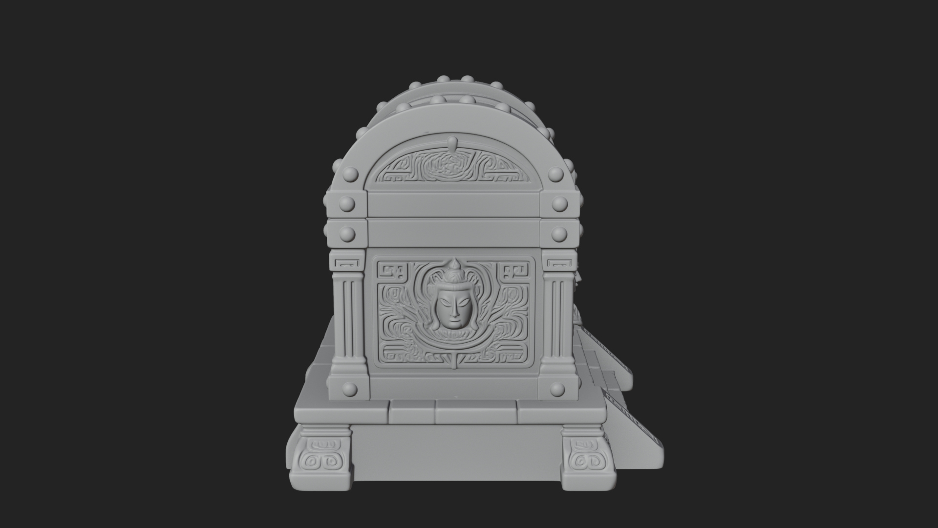 Carved Treasure Chest Model Design 5 3D Print Model 3D Model