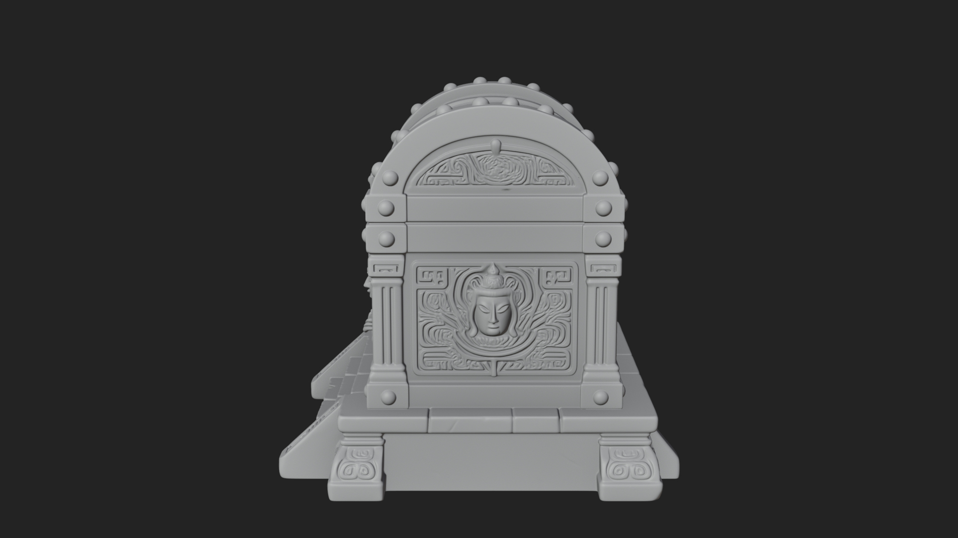 Carved Treasure Chest Model Design 5 3D Print Model 3D Model